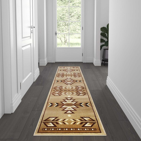 Flash Furniture Brown 2 x 7 Southwestern Style Patterned Area Rug OKR-RG1113-27-BG-GG - main